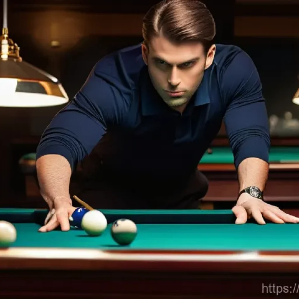 당구 라샤 색상 선택 팁 - **Prompt:** A focused professional male billiard player, in his early 30s, wearing a sleek, dark-col...