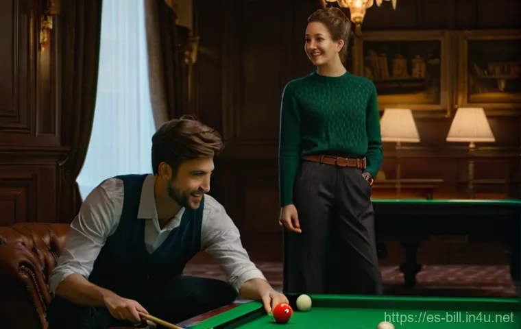 당구 라샤 색상 선택 팁 - **Prompt:** A focused professional male billiard player, in his early 30s, wearing a sleek, dark-col...