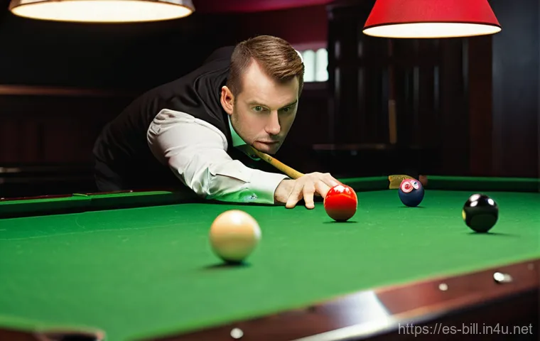 당구 거리 측정 기구 - **Prompt 1: The Precision Shot**
A male billiard player, aged around 30-40, dressed in a smart, ...