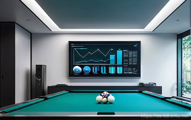 당구 거리 측정 기구 - **Prompt 1: The Precision Shot**
    A male billiard player, aged around 30-40, dressed in a smart, ...