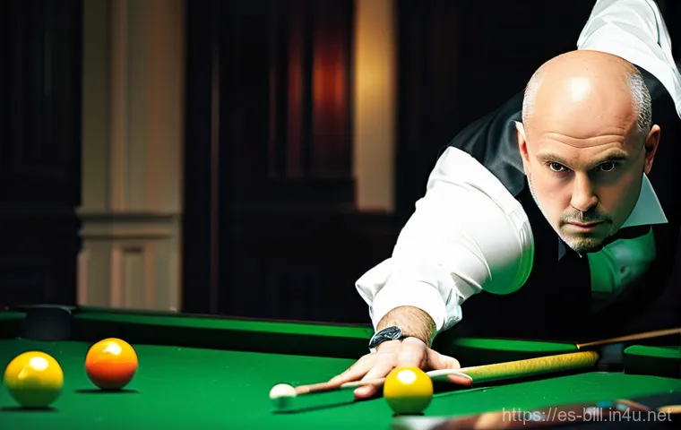 당구 거리 측정 기구 - **Prompt 2: High-Tech Training Environment**
    A sophisticated, clean billiard table is the center...