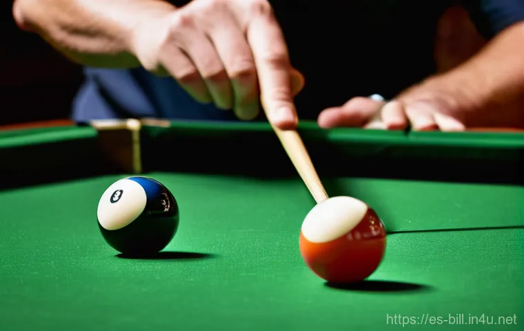 당구 테이블 관리 방법 - An elegant and tidy billiard room, showcasing a dark, richly polished wooden billiard table with gle...