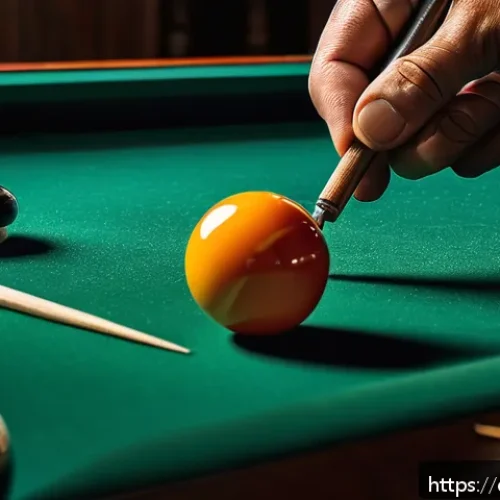 당구 큐팁 교체 방법 - A detailed close-up of a professional billiard cue tip replacement process: hands wearing casual clo...